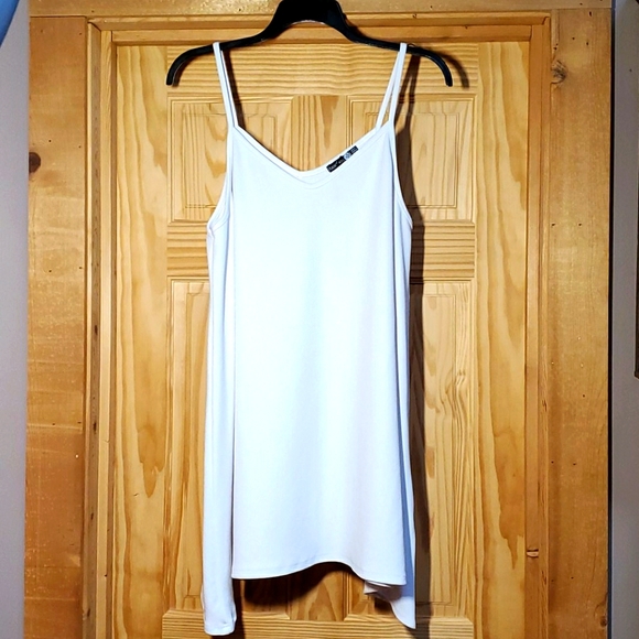 Boohoo white dress, strappy, size 18